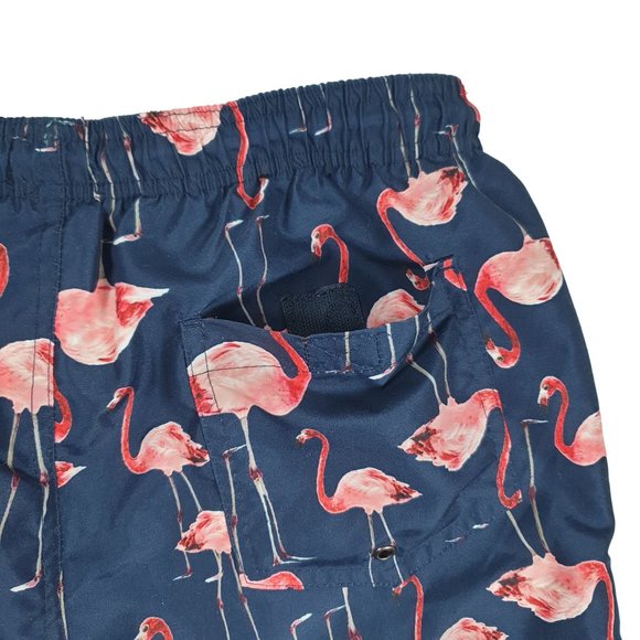 Flamingo Men Medium Swim Trunks Board Shorts Forever 21 Lined Beach Hawaiian - Picture 7 of 8